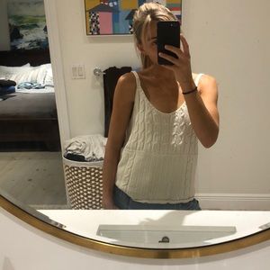 Tank top beige, vintage, large loose fit